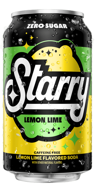 Starry Zero Sugar, Lemon Lime Soda, 12oz can